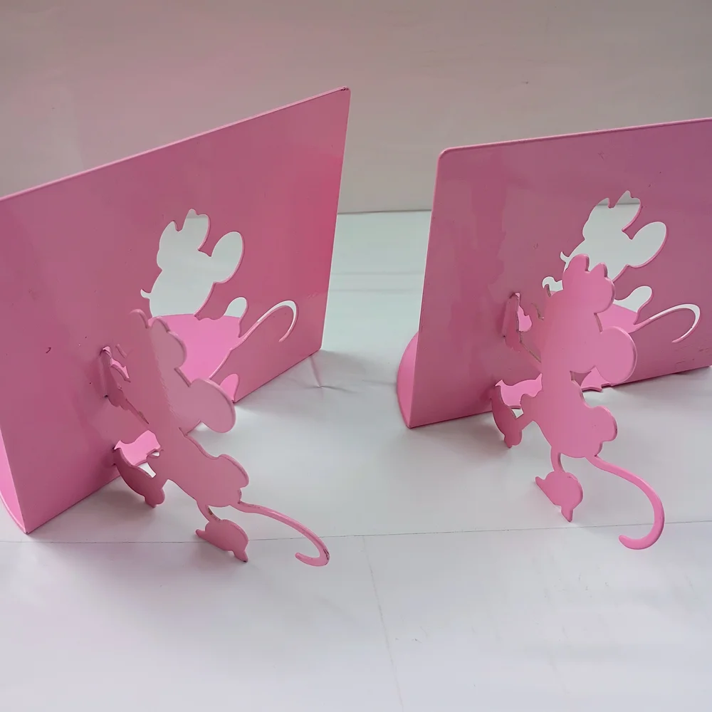 Pink Mouse Silhouette Bookends